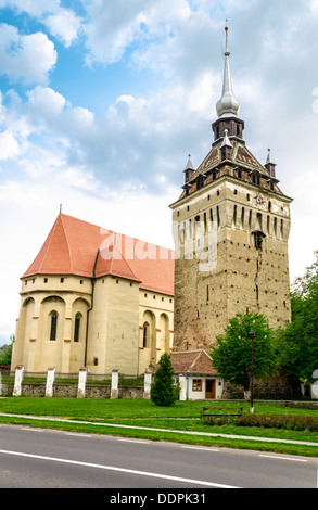 Saschiz evangelischen Wehrkirche in Siebenbürgen, Rumänien Stockfoto