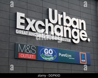 Städtischen Exchange Fachmarktzentrum anmelden Manchester UK Stockfoto