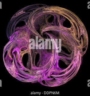 Fraktal - multicolor sphärische abstrakt auf schwarzem Hintergrund Stockfoto
