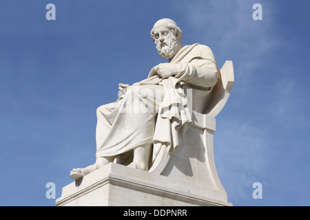 Statue der antiken griechischen Philosophen Platon in Athen, Griechenland Stockfoto