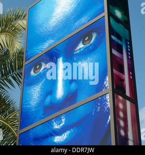 Blue Man Group Billboard bei Sharp Aquos Theater, Universal City Walk, Orlando, Florida, USA Stockfoto