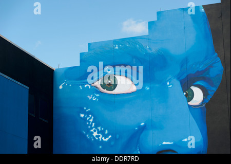 Blue Man Group Billboard bei Sharp Aquos Theater, Universal CityWalk, Orlando, Florida, USA Stockfoto