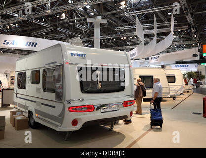 Düsseldorf, Deutschland. 05. Sep, 2013. Düsseldorf - 4 SEPTEMBER: Fendt Saphir Wohnwagen auf dem Caravan Salon Ausstellung 2013 am 4. September 2013 in Düsseldorf Credit: Philippos/Alamy Live-Nachrichten Stockfoto