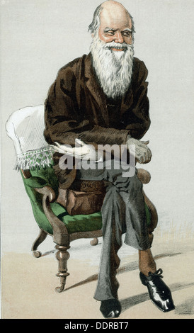Englische Naturforscher Charles Darwin - 1871 British Karikatur von "Vanity Fair" Stockfoto