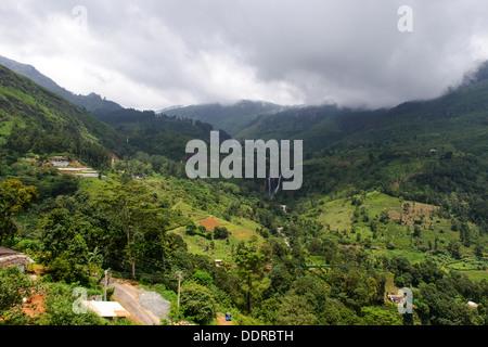 Sri Lanka. Nuwara Eliya. Naturlandschaft in den Teeplantagen Stockfoto