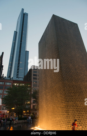 Krone-Brunnen, Millennium Park, E Monroe Street, Chicago, Cook County, Illinois, USA Stockfoto