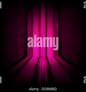 Hintergrund mit abstrakten Linien von rosa Licht Stockfoto