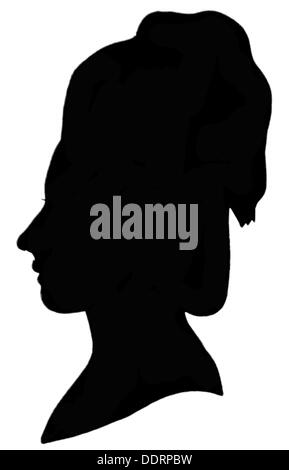 Stein, Charlotte von, 25.12.1742 - 6.1.187, deutsche Dame-in-Waiting, Porträt, Silhouette, Ende 18. Jahrhundert, Stockfoto