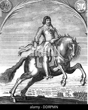 Bernard, 16.8.1604 - 18.7.1639, Herzog von Sachsen-Weimar, Deutscher General, Reiter Bild, Kupferstich von Jakob ab Heyden, 1634, Artist's Urheberrecht nicht gelöscht werden Stockfoto