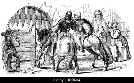 Literatur, Märchen, 'Ulrich mit dem Hügel' von Johann Karl August Musäus (1735 - 1787), nach Zeichnung von Adolf Schroedter (1805 - 1875), Holzstich von Rietschl von Hartenbach, 19. Jahrhundert, Zusatzrechte-Clearenzen-nicht vorhanden Stockfoto