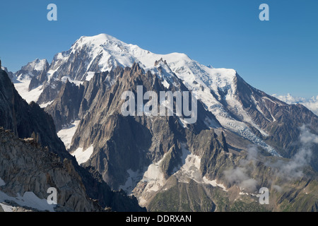 Mont Blanc-Massivs von Grands Montets, Argentiere, Frankreich. Stockfoto