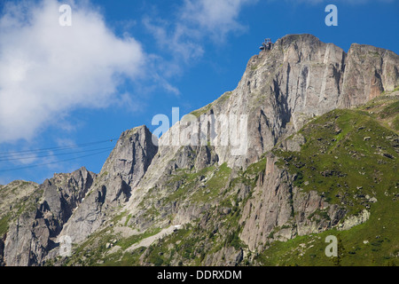 Brévent in die Aiguilles Rouges reichen von Planpraz, Chamonix, Frankreich. Stockfoto