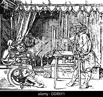 ALBRECHT Dürer (1471-1528) eine 1525 Gravur zeigt eine Perspektive ...