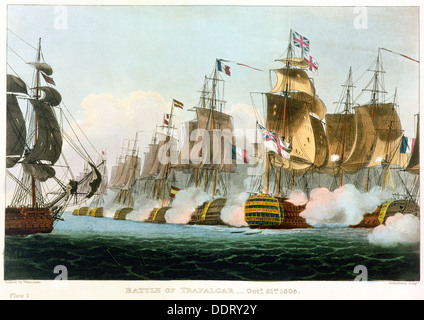 Schlacht von Trafalgar, 21. Oktober 1805 (1816). Künstler: Thomas Sutherland Stockfoto