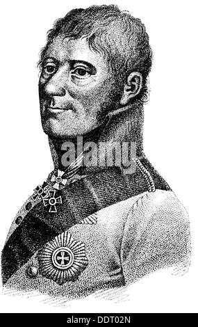 Bennigsen, Levin August von, 10.2.1745 - 3.12.1826, russischer General, Porträt, Holzgravur, 19. Jahrhundert, Stockfoto