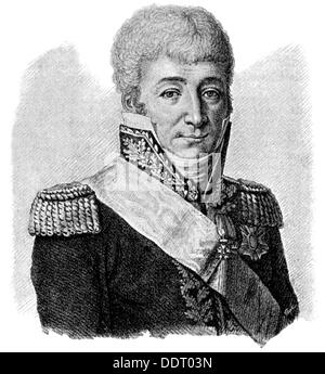 Augereau, Pierre Francois Charles, 11.11.1757 - 11.6.1816, französischer General, Porträt, nach Kupferstich von Forestier, Jahrhundert, Artist's Urheberrecht nicht gelöscht werden Stockfoto