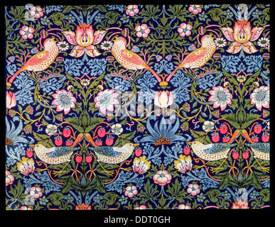 "Erdbeer-Dieb", Textile entworfen von William Morris, 1883. Künstler: William Morris Stockfoto