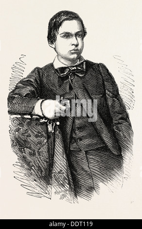 RICCIOTTI, jüngster Sohn von GENERAL GARIBALDI 1860 Gravur Stockfoto