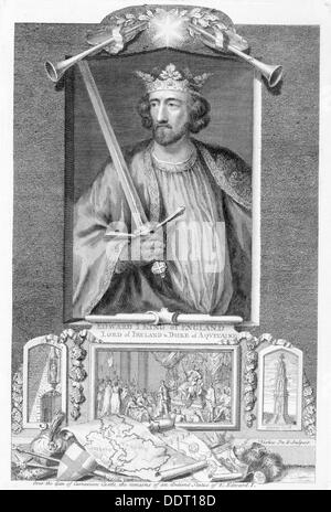 Edward i., König von England (18. Jh.). Künstler: George Vertue Stockfoto