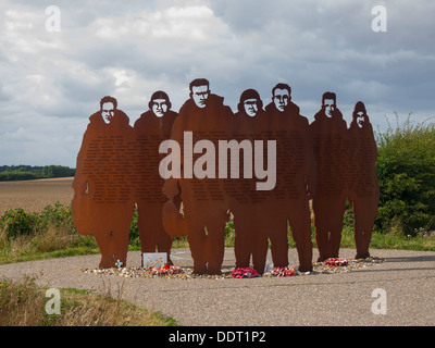 Denkmal für die Toten Besatzung von 158 Geschwader das Halifax Bomber flog aus dieser Website Lissett Flugplatz im 2. Weltkrieg Stockfoto