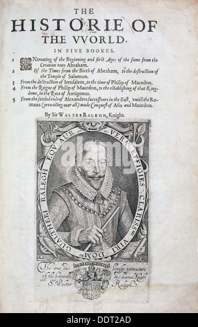 Titelseite von der Historie der Welt von Sir Walter Raleigh, 17. Jahrhundert. Künstler: Simon de Passe Stockfoto