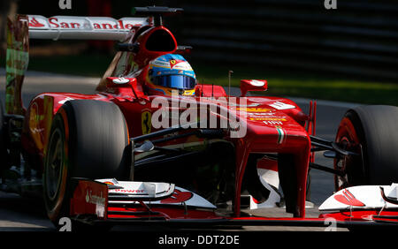 Monza, Italien. 06. September 2013. Motorsport: FIA Formula One World Championship 2013, Grand Prix von Italien, #3 Fernando Alonso (ESP, Scuderia Ferrari), Credit: Dpa picture-Alliance/Alamy Live News Stockfoto