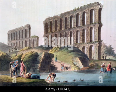 "Ruinen der großen Wasserleitung des antiken Karthago", Tunesien, 1803. Künstler: Luigi Mayer Stockfoto