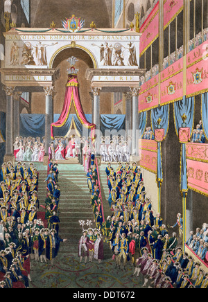 "Heilige Festival und Krönung ihrer kaiserlichen Majestäten, Paris, 1804 (1806). Künstler: unbekannt Stockfoto