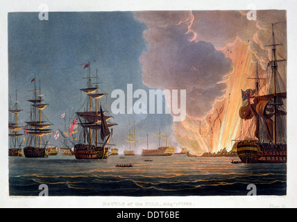 Die Battle of the Nile, 1. August 1798 (1816). Künstler: Bailey Stockfoto