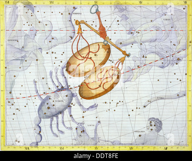 Sternbild der Waage, 1729. Künstler: unbekannt Stockfoto