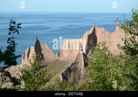 Chimney bluffs State Park Lake Ontario Negativraum Stockfoto