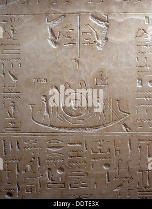 Ägyptische Hieroglyphen am Sarkophag des Königs Ramses III, auf das