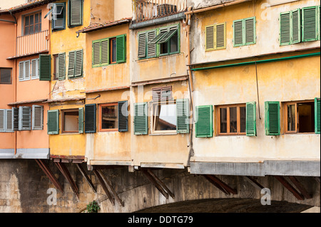 Detail der Ponte Vecchio Brücke Florenz Stockfoto