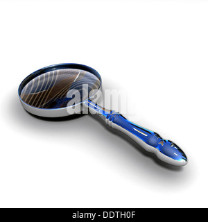 Bildschirmlupe isoliert auf weißem Hintergrund Stockfoto