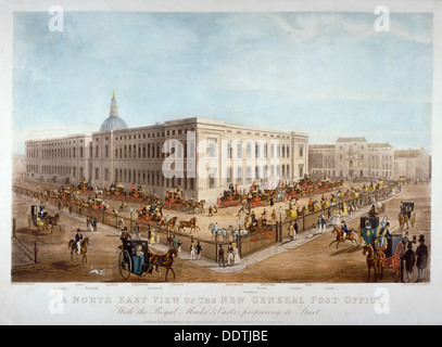 Der neue General Post Office, City of London, c1830. Künstler: Henry Pyall Stockfoto