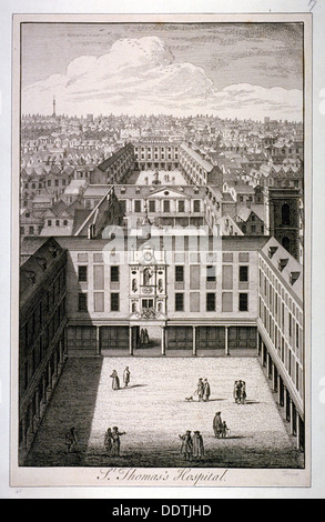 Vogelperspektive des St. Thomas Hospital in Southwark, London, c1825. Künstler: Toms Stockfoto