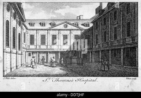 Mittlerer Court of St. Thomas Hospital, Southwark, London, c1750.            Künstler: William Elliot Stockfoto