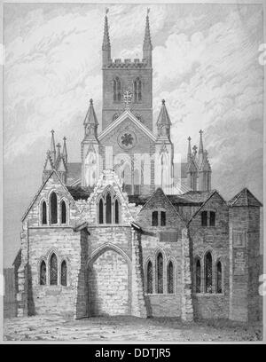 Kirche St Saviour (Southwark Cathedral), Southwark, London, c1825. Künstler: Anon Stockfoto