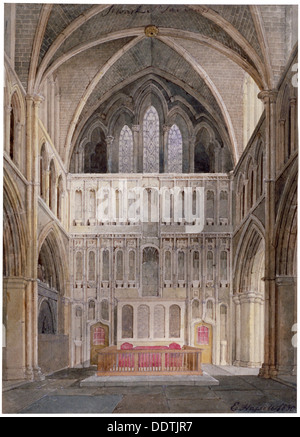 Innenansicht mit Blick auf den Altar St Saviour Kirche, Southwark, London, 1830.               Künstler: Edward Hassell Stockfoto