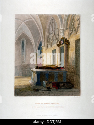 Grab von Lancelot Andrews in der Marienkapelle St Saviour Kirche, Southwark, London, 1851. Künstler: John Wykeham Archer Stockfoto