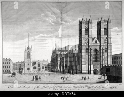 Ostansicht des Westminster Abbey und St. Margaret Church, London, c1720. Künstler: Benjamin Cole Stockfoto