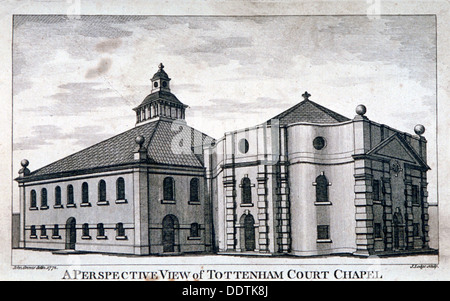 Whitefield Tabernakel, Tottenham Court Road, St. Pancras, London, 1772. Künstler: J Lodge Stockfoto