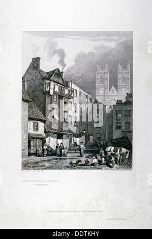 William Caxton Haus in der Almonry, Westminster, London, 1827.                                    Künstler: George Cooke Stockfoto