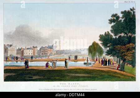 Green Park, Westminster, London, 1810.                                          Künstler: Anon Stockfoto