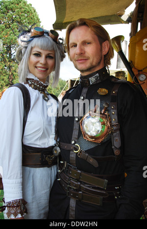 Steampunk-Zeichen am 2012 Fantasy Fair Arcen Niederlande Stockfoto