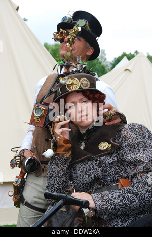 Steampunk-Zeichen am 2012 Fantasy Fair Arcen Niederlande Stockfoto