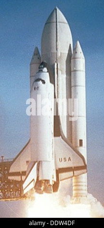 Start des Space Shuttle Columbia, STS-1 am 12. April 1981. Stockfoto