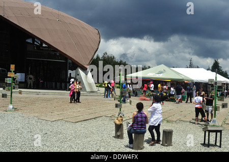 Metrocable im Parque Arvi - Santa Elena. Abteilung von Antioquia. Kolumbien Stockfoto