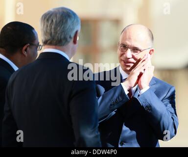 St. Petersburg, Russland. 6. September 2013. Ministerpräsident der italienischen Republik Enrico Letta, direkt an der offiziellen Gruppe-Foto-Session auf Staats-und Regierungschefs der G20-Gipfel in St. Petersburg, Russland am 6. September 2013. : Obligatorisch Host Foto Auskunftei über CNP Credit: Dpa picture-Alliance/Alamy Live News Stockfoto