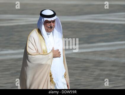 St. Petersburg, Russland. 6. September 2013. Ibrahim bin Abdulaziz Al-Assaf, Minister für auswärtige Angelegenheiten des Königreichs Saudi-Arabien, an der offiziellen Gruppe-Foto-Session auf Staats-und Regierungschefs der G20-Gipfel in St. Petersburg, Russland am 6. September 2013. : Obligatorisch Host Foto Auskunftei über CNP Stockfoto